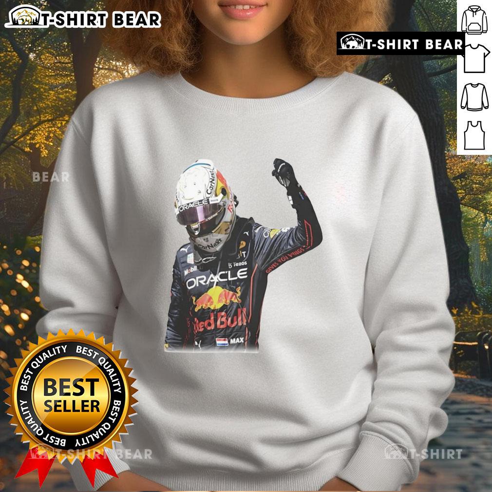 Good Max Verstappen Victory Graphic Sweatshirt featuring bold design celebrating Formula 1 champion Verstappen.