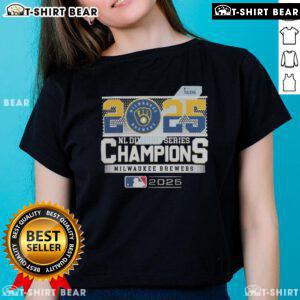 Good Milwaukee Brewers 2025 NLDS Champions MLB National League Division Series ladies tee in team colors.