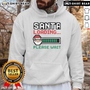Good Santa Loading Pixel Hoodie featuring a festive pixel art design, perfect for holiday celebrations and cozy winter wear.