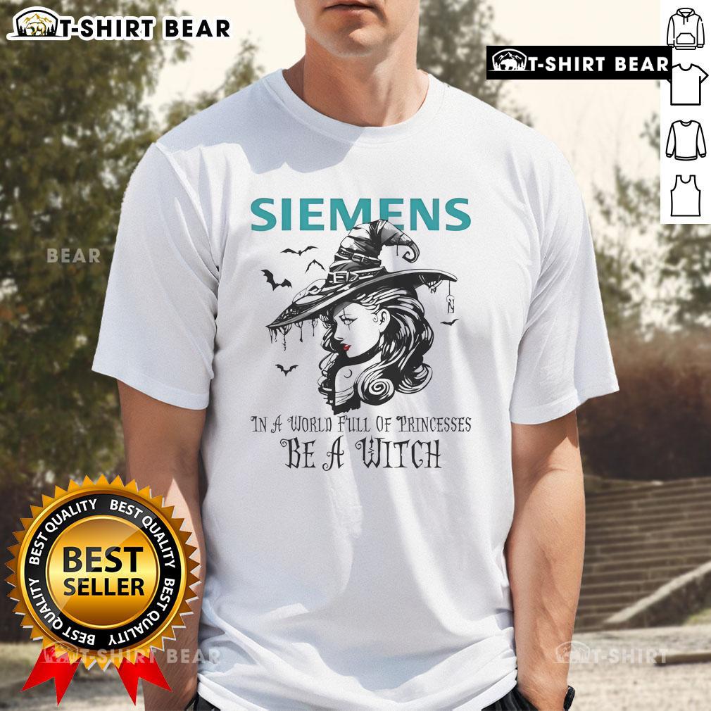 Good Siemens Halloween T-Shirt: 'In A World Full Of Princesses Be A Witch' design perfect for spooky season celebrations.
