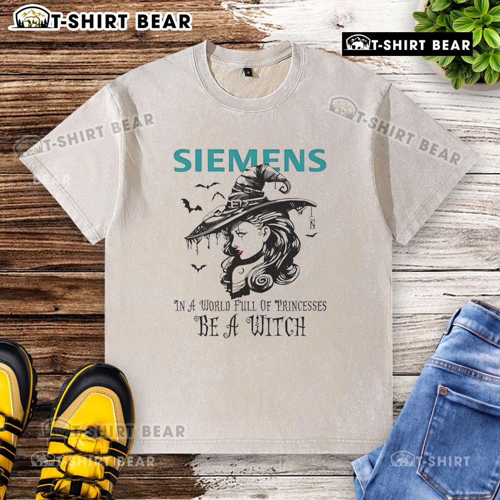 Good Siemens 'Be A Witch' Halloween washed t-shirt featuring a fun design perfect for spooky season celebrations.