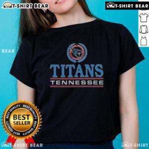 Good Tennessee Titans Crest Ladies Tee featuring team logo, ideal for fans showcasing team spirit and style.