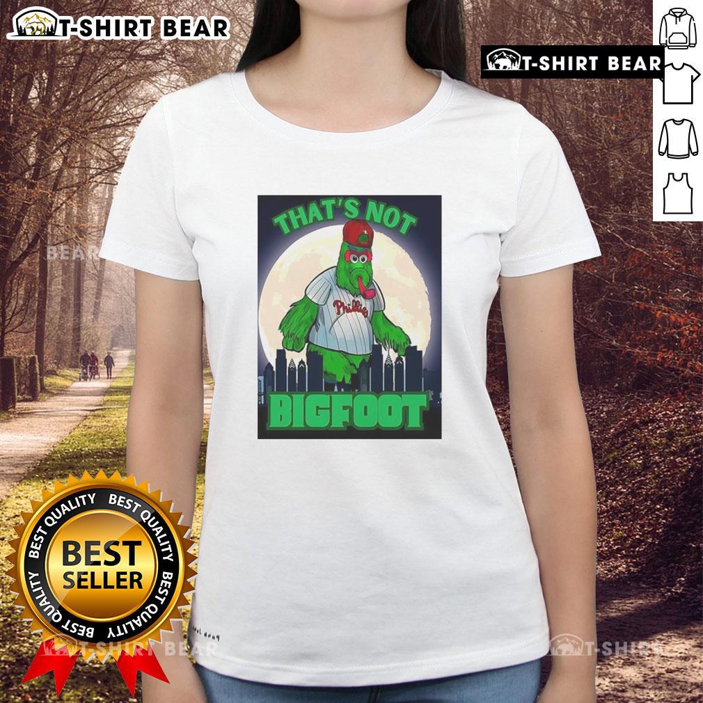 Philly Phanatic parody mascot under moonlight wearing a ladies tee, showcasing fun and unique sports apparel.