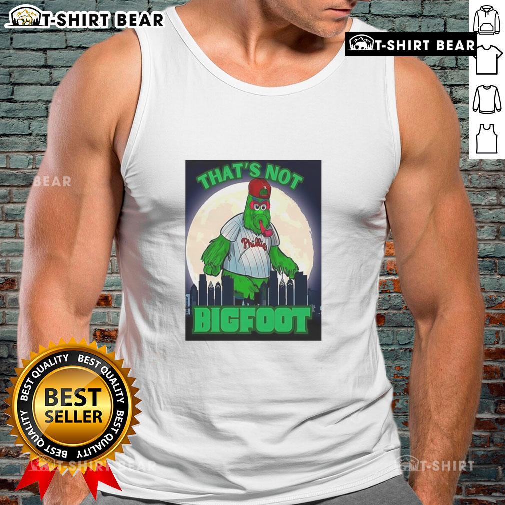Good That's Not Bigfoot: Phillie Phanatic parody mascot in a moonlight tank top, perfect for fun summer outings.