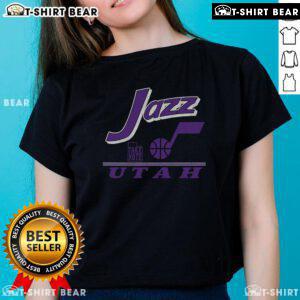 Vintage ladies tee featuring a stylish design for Utah Jazz fans, perfect for game day and casual wear.