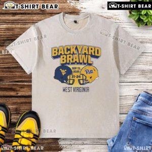 Good West Virginia Mountaineers beat Pittsburgh Panthers 31-24 Backyard Brawl washed t-shirt showcasing team spirit.