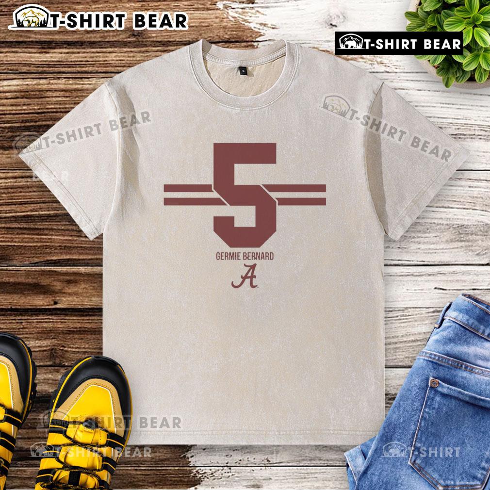 Hot Alabama Crimson Tide Football Germie Bernard 5-Stripe Washed T-Shirt in vibrant colors, perfect for game day.