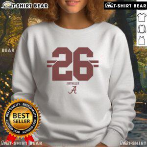 Cozy Hot Alabama Crimson Tide Football Jam Miller 26 Stripe Sweatshirt, perfect for game day and fan apparel.