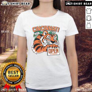 Hot Cincinnati Open in Orange 2025 ladies tee featuring vibrant design and comfortable fit for tennis fans.