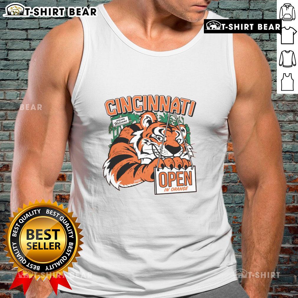Hot Cincinnati Open in Orange 2025 tank top featuring vibrant design and comfortable fit for tennis fans.