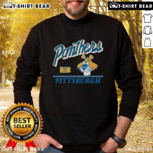 Alt Text: Vintage Pittsburgh Panthers Fly By Sweatshirt featuring bold team colors and logo, perfect for fans and collectors.