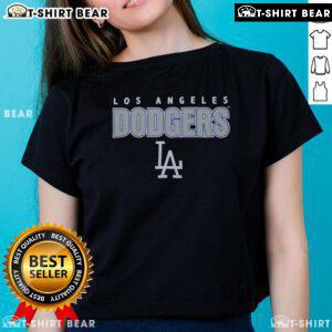 Hot Royal Los Angeles Dodgers throwback ladies tee showcasing vintage design and vibrant team colors.