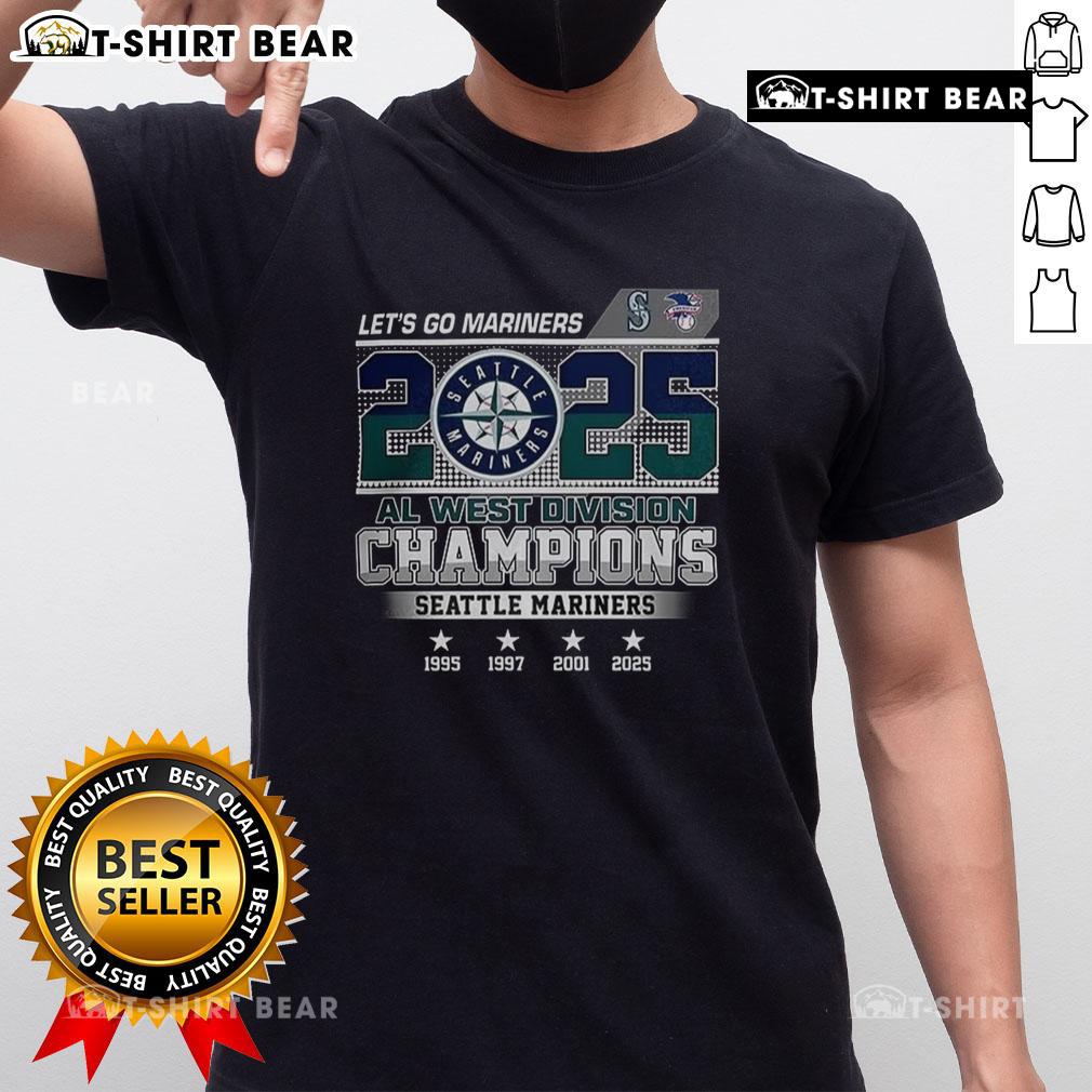Hot Seattle Mariners 2025 AL West Champions T-Shirt celebrating historic years in baseball with vibrant team graphics.