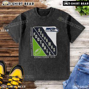 Hot Seattle Seahawks NFL Established 1976 Starter washed t-shirt featuring team logo and vibrant colors.