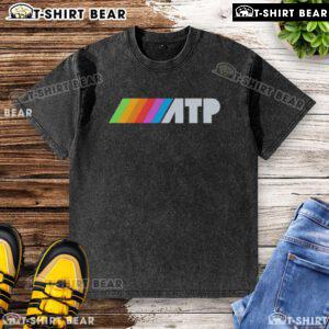 Nice ATP Rainbow Logo Washed T-Shirt featuring a vibrant rainbow design and comfortable fit for casual wear.