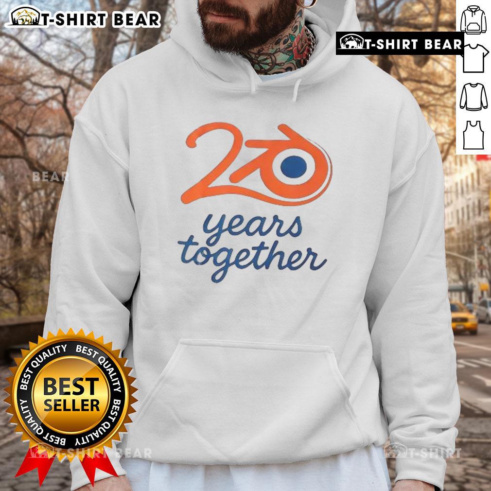 Alt Text: Nice Blender logo hoodie celebrating 20 years together, featuring a stylish design perfect for Blender enthusiasts.