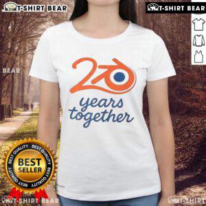 Nice Blender logo celebrating 20 years together on a stylish ladies tee, perfect for Blender enthusiasts and fans.