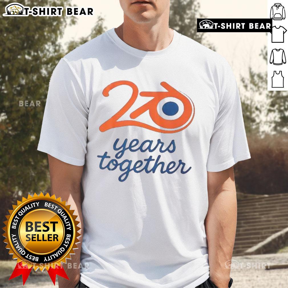 Nice Blender Logo 20 Years Together T-Shirt featuring a vibrant design celebrating Blender's 20th anniversary.