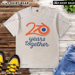 Nice Blender logo on a 20 years together washed t-shirt, showcasing a stylish design for Blender enthusiasts.