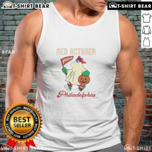 Philadelphia Phillies Phanatic Halloween tank top in red, perfect for celebrating October and sports fans.