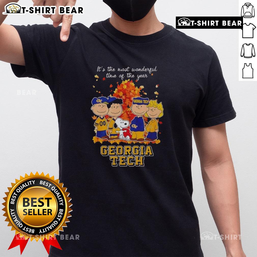 Nice The Peanuts Character Georgia Tech It'S The Most Wonderful Time Of The Year T-Shirt