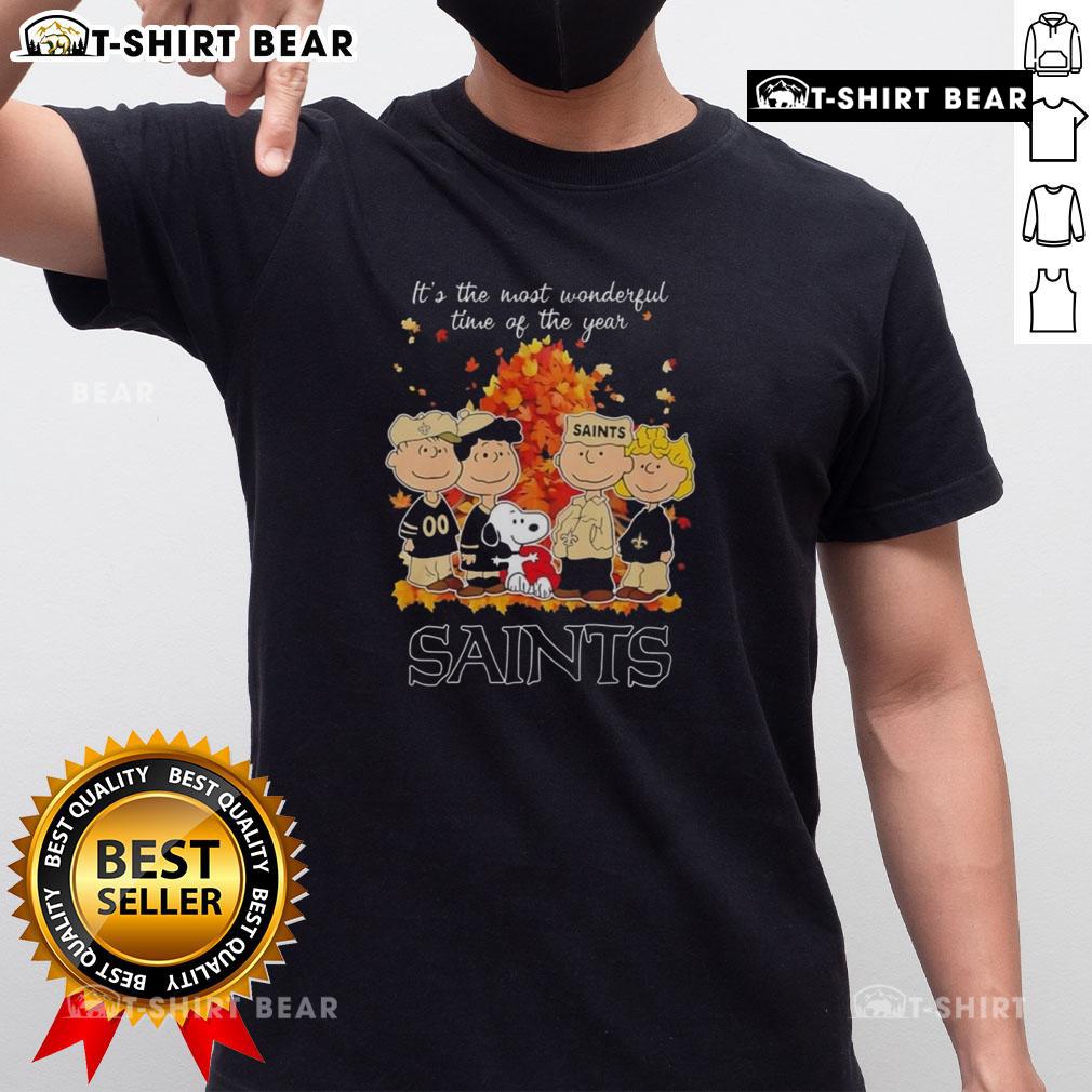 Nice The Peanuts Character New Orleans Saints It'S The Most Wonderful Time Of The Year T-Shirt