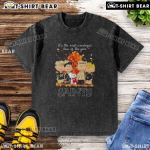 Nice-The-Peanuts-Character-New-Orleans-Saints-Its-The-Most-Wonderful-Time-Of-The-Year-Washed-T-Shirt