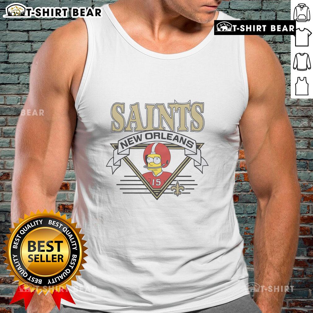 Nice The Simpsons Bart X New Orleans Saints tank top featuring vibrant graphics of Bart Simpson in Saints gear.