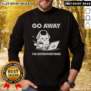 Cozy Official Go Away I'm Introverting Sweatshirt in navy blue, perfect for introverts who love comfort and style.