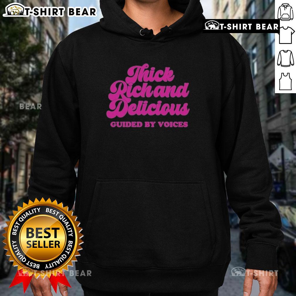 Official Guided By Voices Thick Rick and Delicious hoodie featuring vibrant design and comfortable fit for fans.