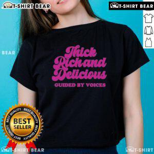 Official Guided By Voices Thick Rick and Delicious Ladies Tee featuring vibrant design and soft fabric for fans.