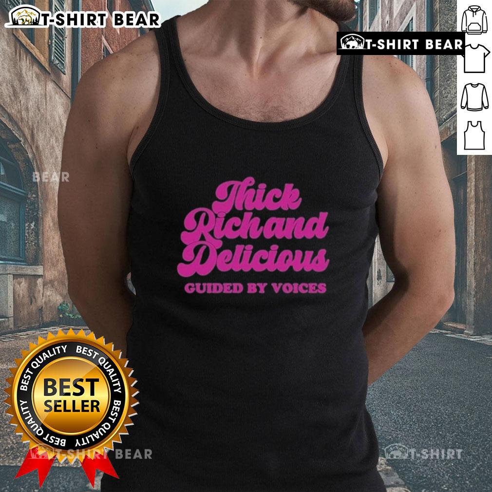 Alt Text: Official Guided by Voices Thick Rick and Delicious tank top featuring vibrant graphics and comfortable fit.
