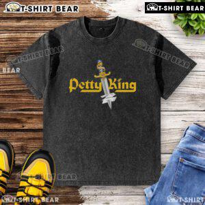 Official Petty King Knife logo on a washed t-shirt, featuring a stylish design for casual wear enthusiasts.