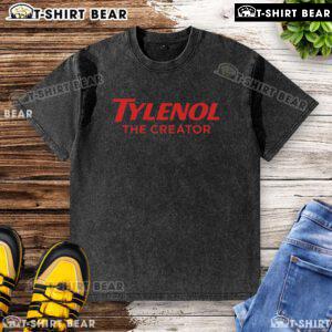 Official Tylenol The Creator washed t-shirt featuring vibrant graphics, perfect for casual style and music fans.