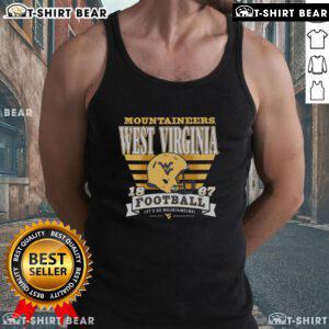 Official West Virginia Mountaineers Stripe Splash Tank Top in blue and gold, perfect for game day and casual wear.