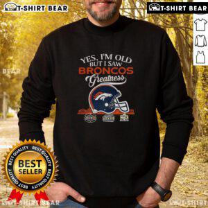 Denver Broncos greatness sweatshirt featuring Super Bowl helmet and skyline design, perfect for nostalgic fans.