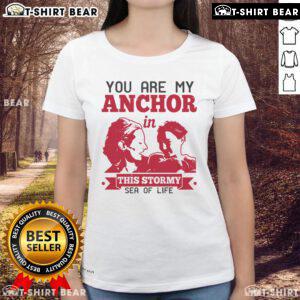 Official You Are My Anchor In This Stormy Sea Of Life Ladies Tee featuring a calming ocean design and uplifting message.