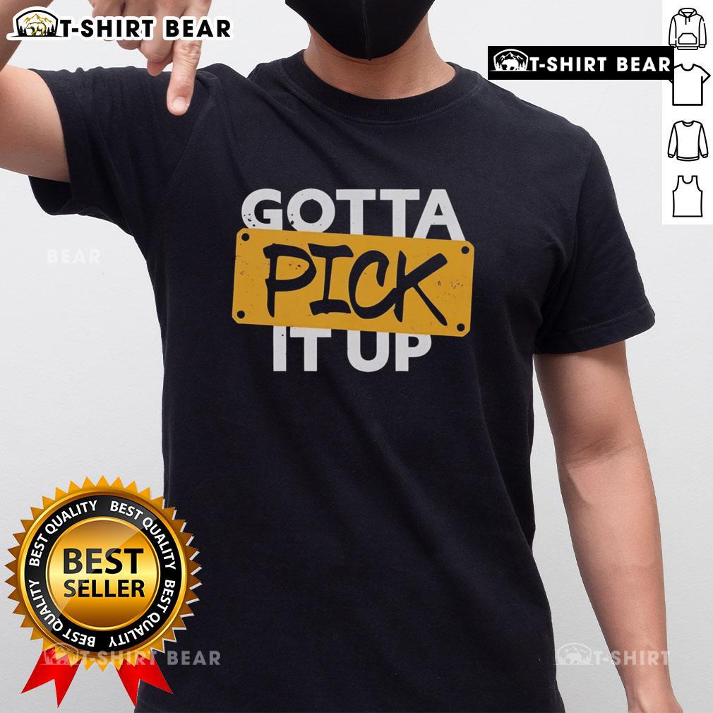 Alt Text: Original Gotta Pick It Up The Challenge T-Shirt featuring vibrant graphics and comfortable fit for everyday wear.