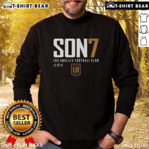 Alt Text: Original Los Angeles FC Son Heung-Min 7 player elite sweatshirt showcasing team logo and vibrant design.