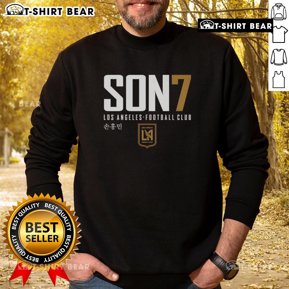 Alt Text: Original Los Angeles FC Son Heung-Min 7 player elite sweatshirt showcasing team logo and vibrant design.
