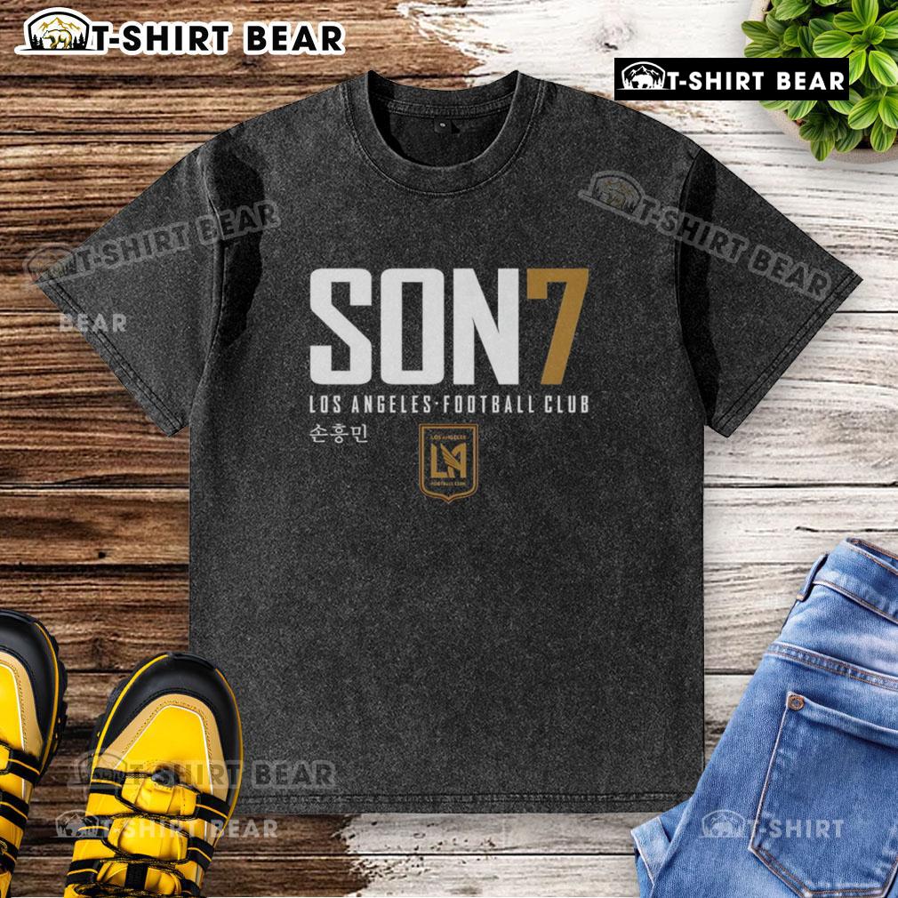 Original Los Angeles FC Son Heung-Min Player Elite Washed T-Shirt, showcasing a stylish design for soccer fans.