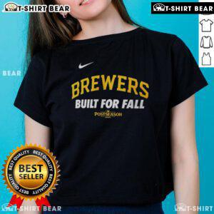 Original Milwaukee Brewers Built for Fall 2025 MLB Postseason Nike Logo Ladies Tee showcasing team spirit and style.