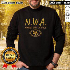 Original NWA Nines With Attitude San Francisco 49ers logo sweatshirt showcasing vibrant team colors and stylish design.
