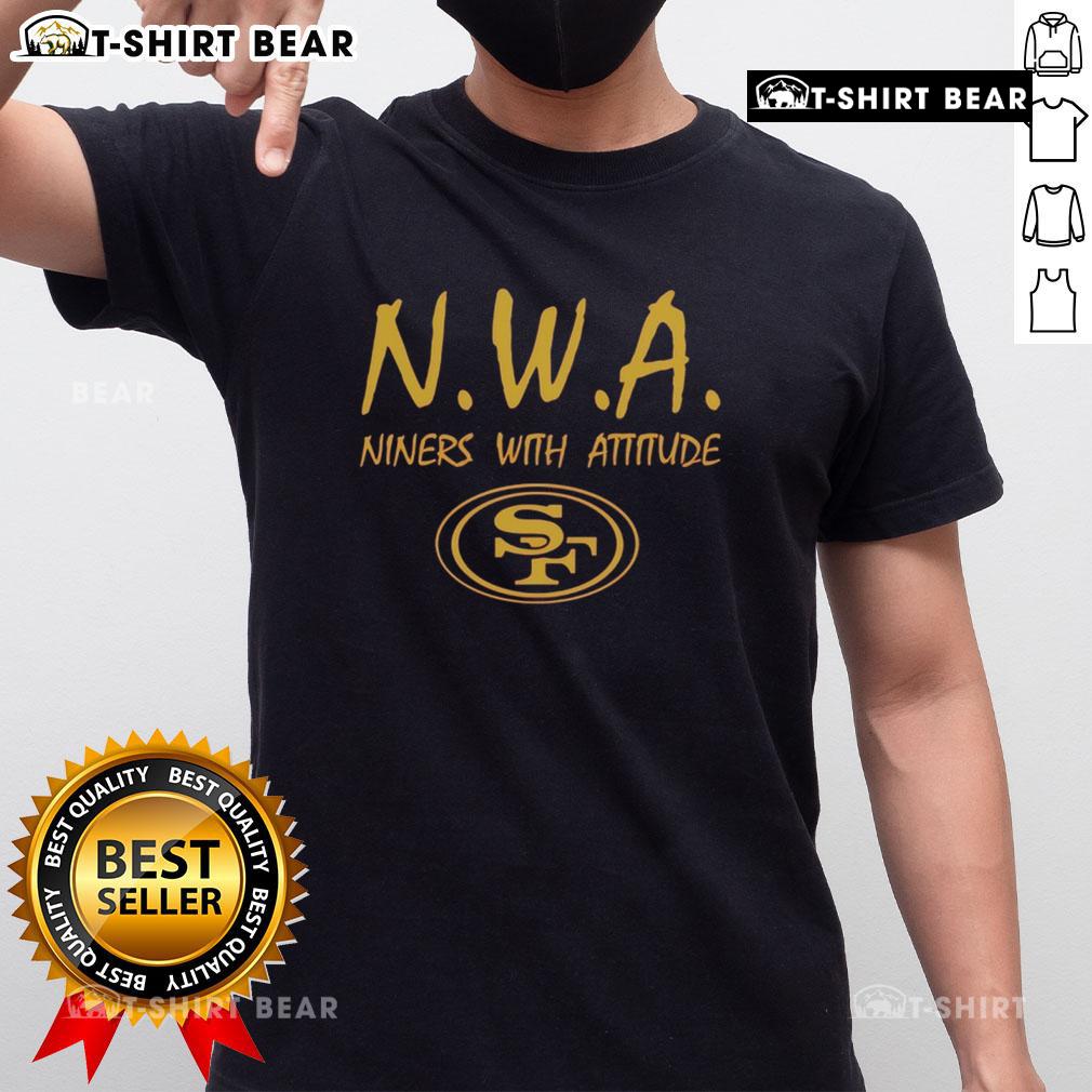 Alt Text: Original Nwa Nines With Attitude San Francisco 49ers logo t-shirt showcasing team spirit and stylish design.