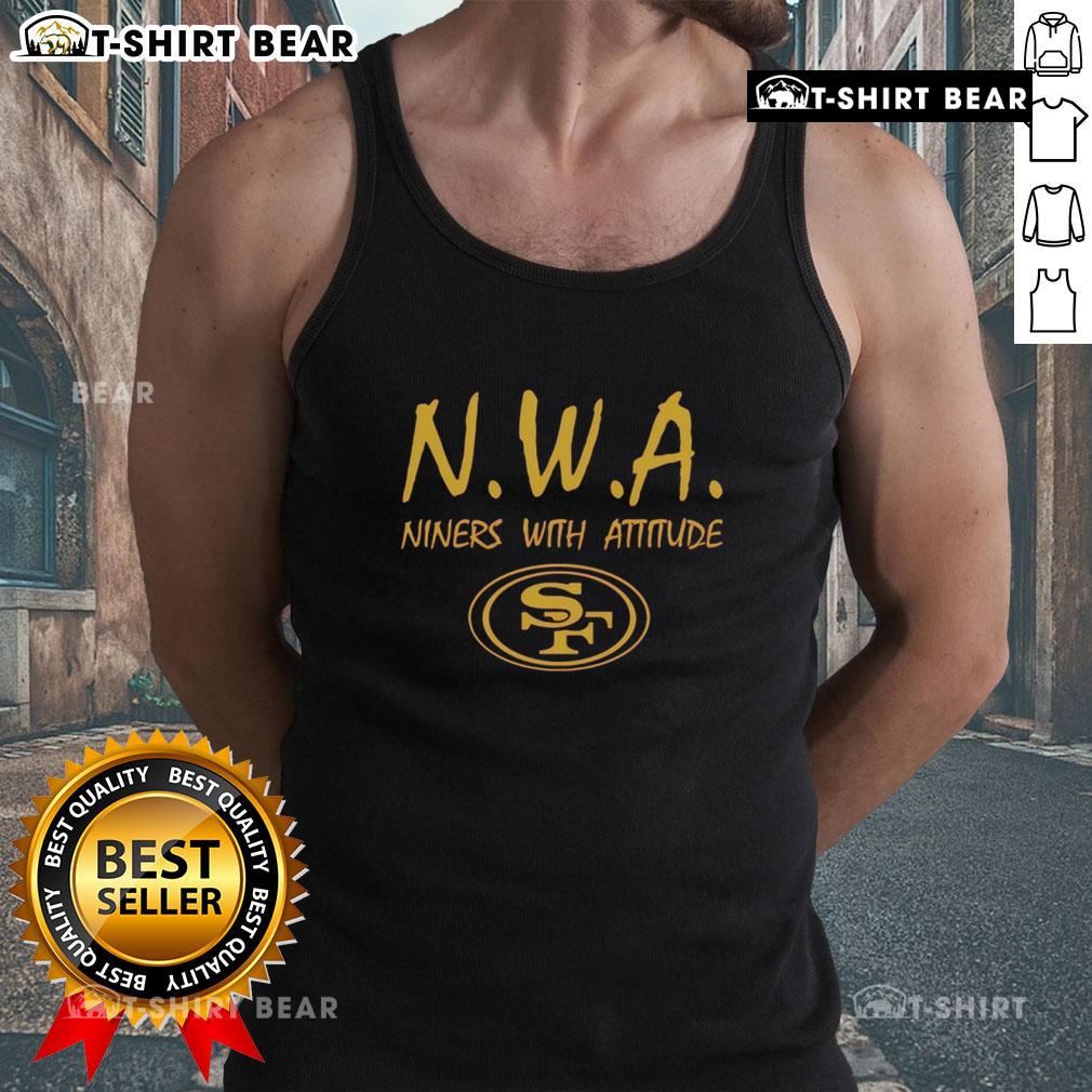 Original NWA Nines With Attitude San Francisco 49ers logo tank top showcasing vibrant team colors and design.