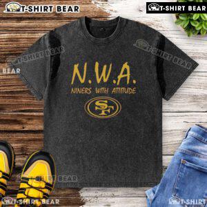 Original NWA Nines With Attitude San Francisco 49ers logo washed t-shirt, perfect for fans and collectors.