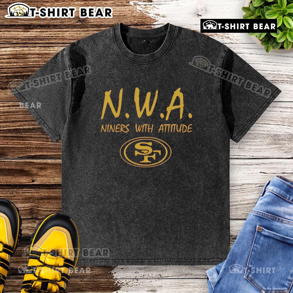 Original NWA Nines With Attitude San Francisco 49ers logo washed t-shirt, perfect for fans and collectors.
