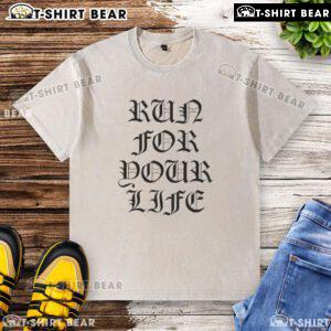 Original Run For Your Life washed t-shirt featuring a vintage design, perfect for casual wear and style.