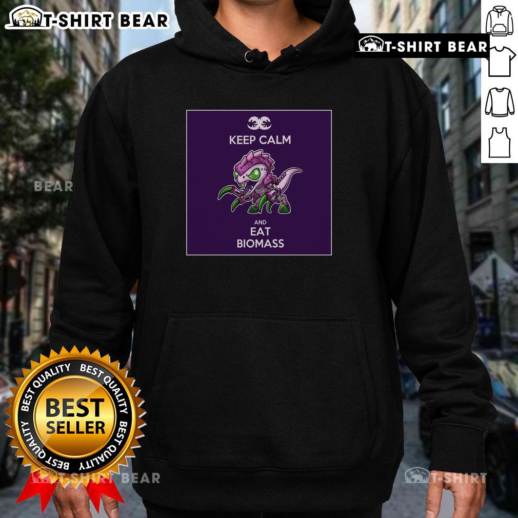 Premium Keep Calm and Eat Biomass Hoodie in stylish design, perfect for eco-conscious fashion lovers.