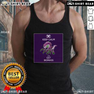Premium Keep Calm And Eat Biomass Tank Top featuring a stylish design for eco-conscious fashion lovers.